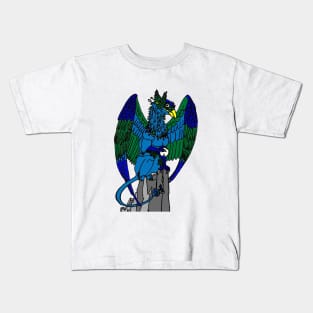 Blue Magical Griffon Kids T-Shirt